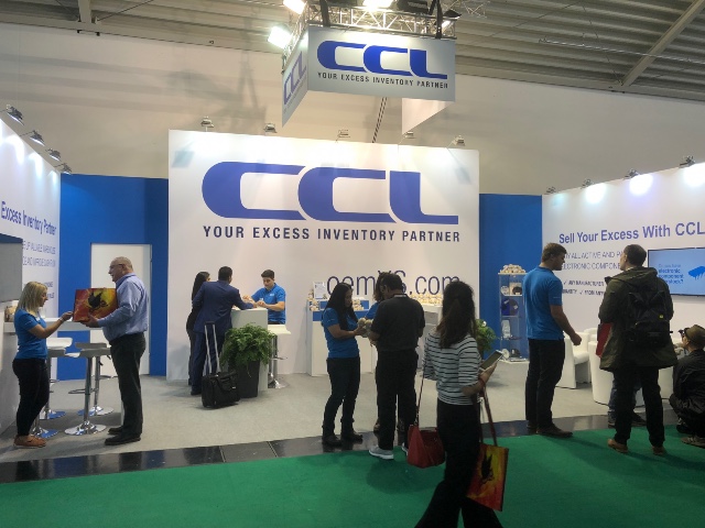 The CCL team standing in their booth at Electronica 2016